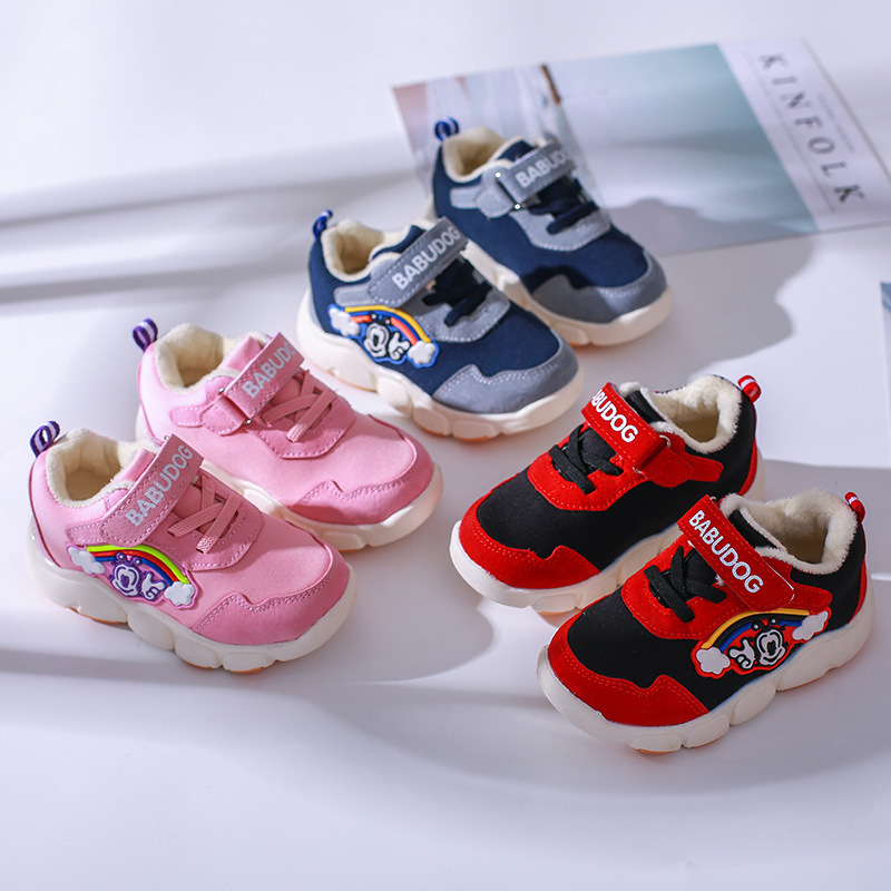 New fashion autumn winter pig eight leather leisure sports children's shoes Meifang children's shoes manufacturers direct sale full figure