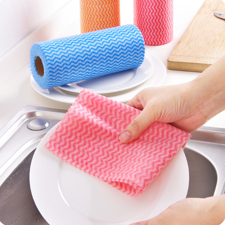 50-piece set of disposable non-woven fabric for kitchen use, 50-piece set of freely cut multi-purpose cleaning cloth Specification image