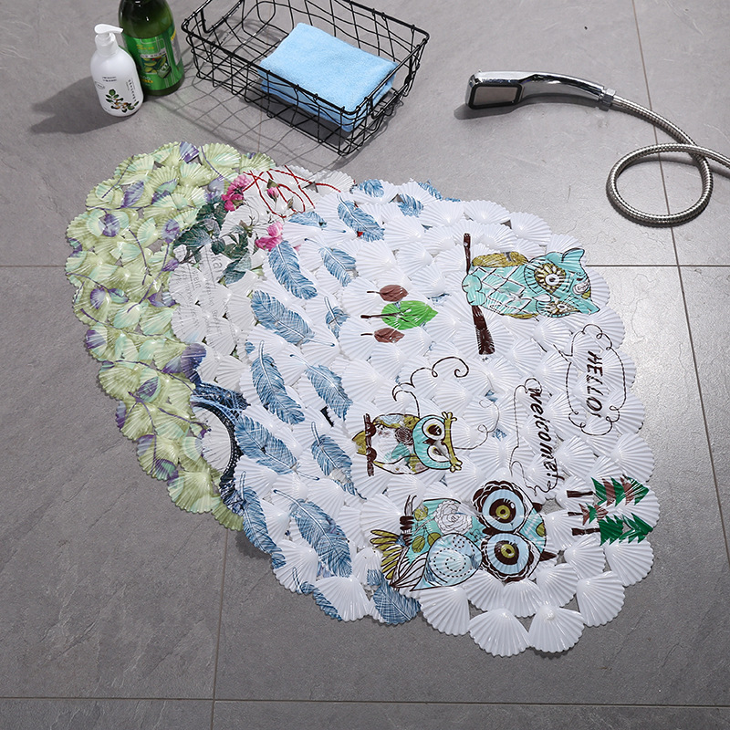 浴室防滑垫创意彩色贝壳地垫家用洗澡防滑按摩无味PVC脚垫货源