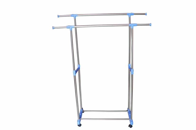 Double pole stainless steel drying rack full figure