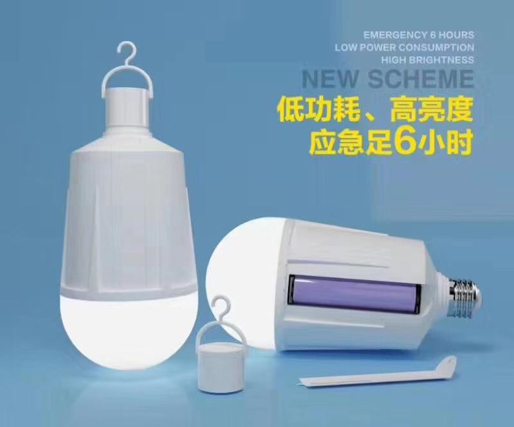 LED intelligent emergency bulb light 12W power outage emergency light Battery removable cross-current high-lighted outdoor charging light Item Picture