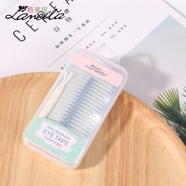 Lamella Natural Breathable waterproof double eyelid Adhesive Olive shape 100 back wholesale A195 full figure