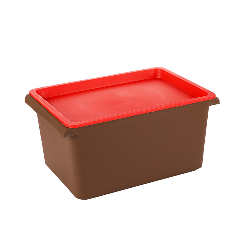 厂家直销 小号家用周转箱8L 拼色收纳箱整理箱塑料加厚白底实物图