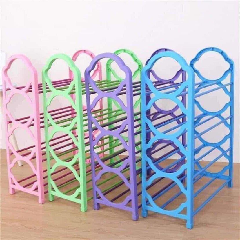 4-layer plastic-coated shoe rack full figure