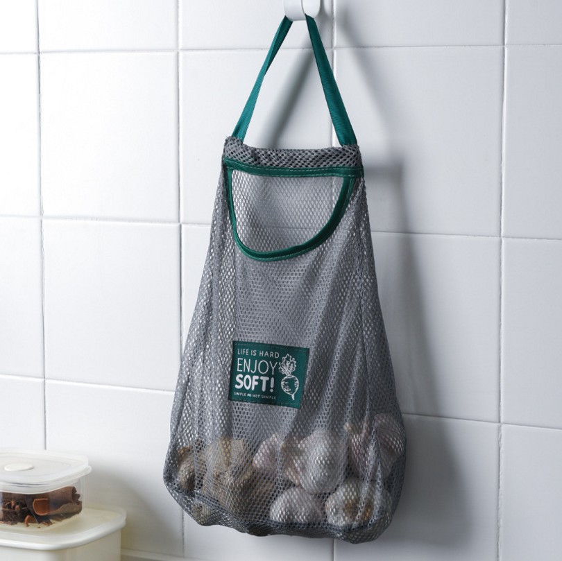 Fruit and vegetable storage net bag wall hanging household storage bag big ginger garlic hanging bag fruit and vegetable storage hanging bag thumbnail