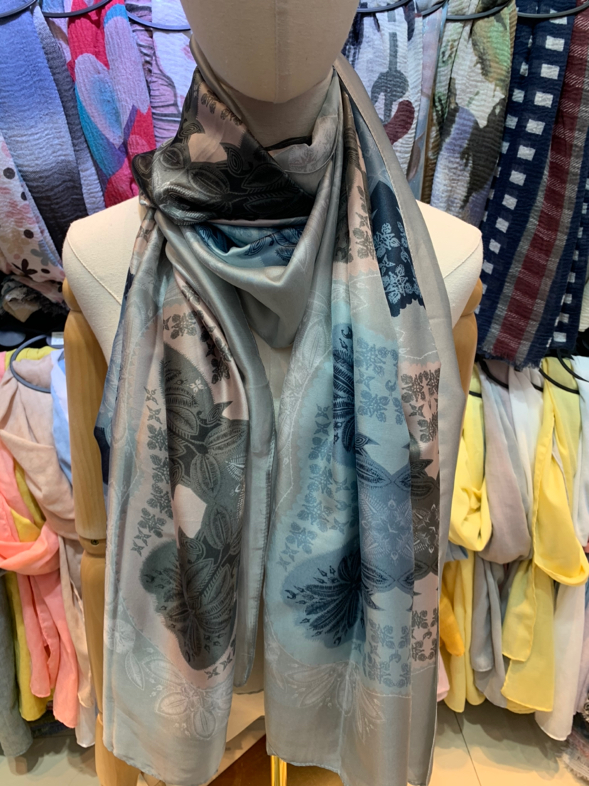 Stock Handles New Silk Satin 90.180 Printed Scarf Shawls Positioning Various Patterns Item Picture