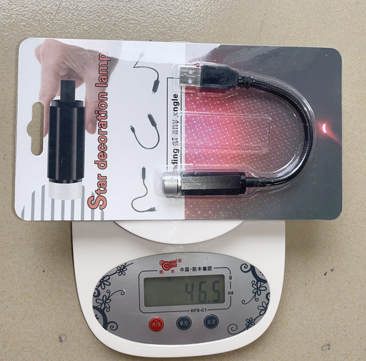 汽车内饰改装车内顶棚灯扶手箱星空流星灯车载满天星投影射灯白底实物图