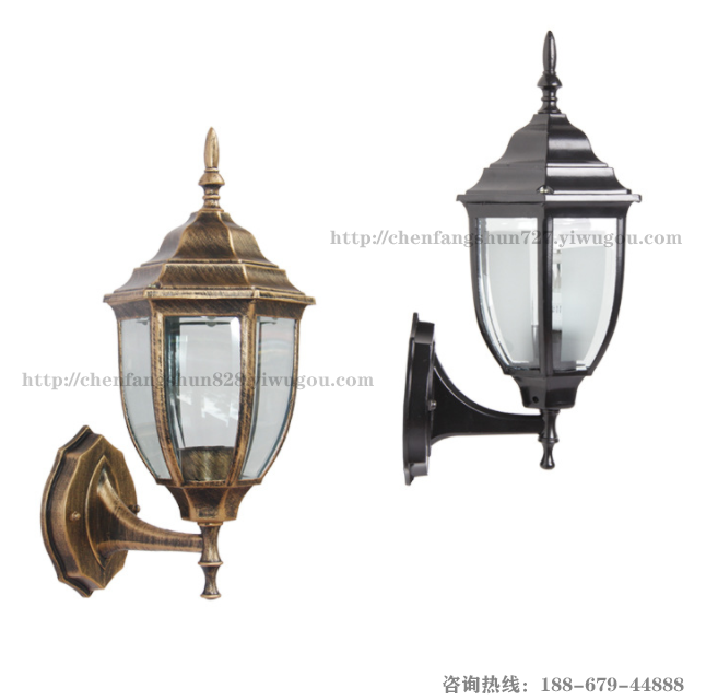 Factory direct sales of outdoor die-cast aluminum wall lamps, garden antique courtyard lamps, European hexagonal waterproof wall lamps wholesale Item Picture