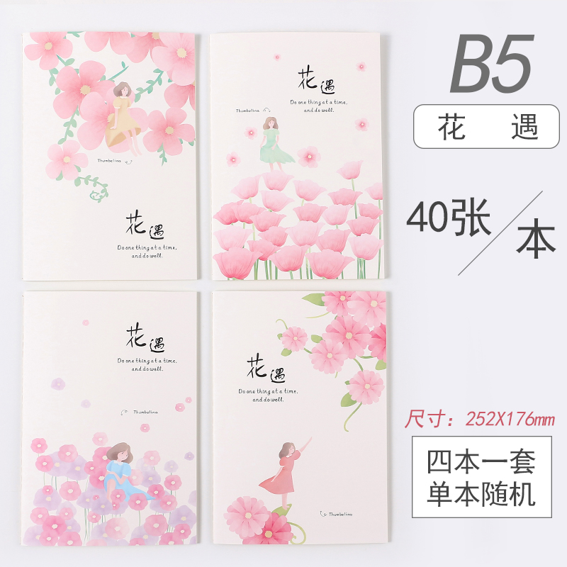 B5车线本缝线本学生笔记本记事本软抄本小清新本子产品图