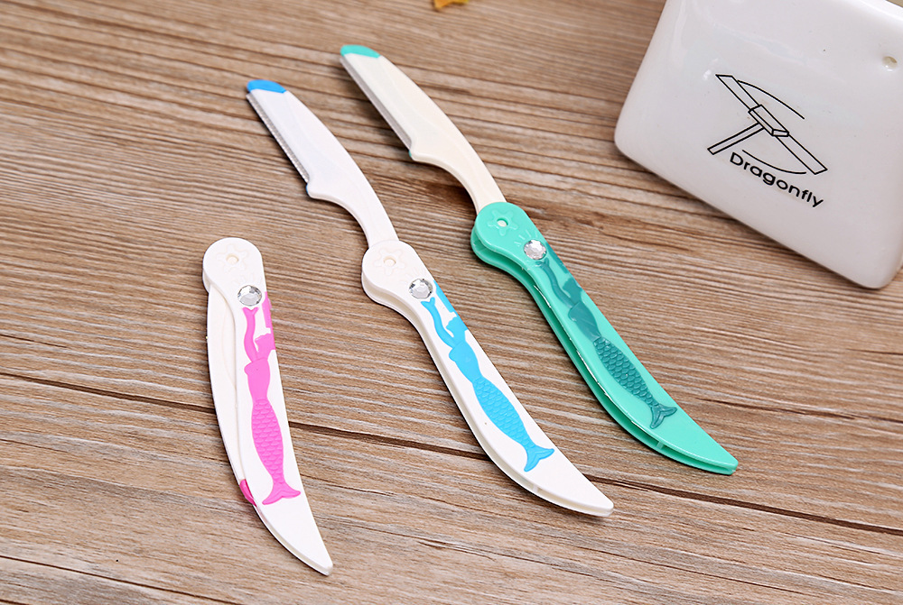 Keli Eyebrow Razor 6670 stainless steel foldable protective net 3 eyebrow razor set makeup tools Specification drawing