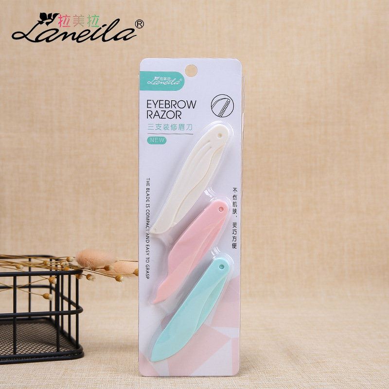 Lamella cartoon shape eyebrow cutter folding eyebrow razor Cartoon eyebrow cutter shaving knife 3 sets A0841 full figure