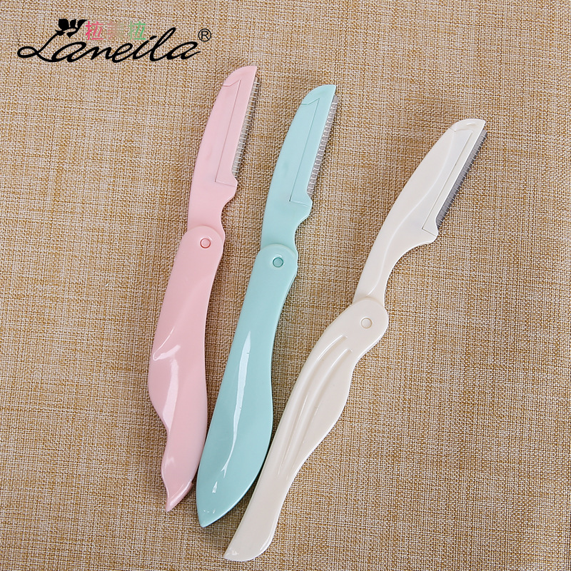 Lamella cartoon shape eyebrow cutter folding eyebrow razor Cartoon eyebrow cutter shaving knife 3 sets A0841 Specification drawing