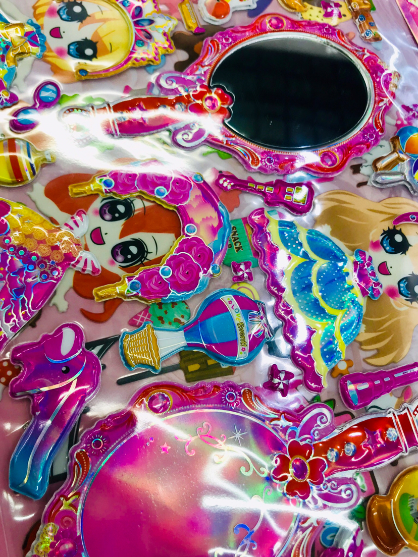 儿童贴纸公主换装卡通立体可爱女孩双层泡泡贴纸手工反复粘贴贴纸白底实物图