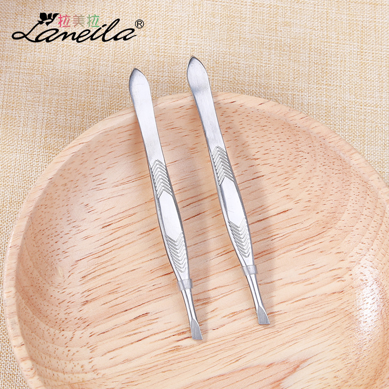 Lamella manufacturers direct sales stainless steel oblique eyebrow clip single boxed eyebrow tweezers A219 eyebrow trimming tool details Picture