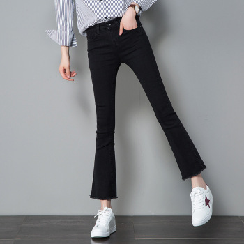 Autumn new micro lady Korean version slim pants students stretch black casual pants