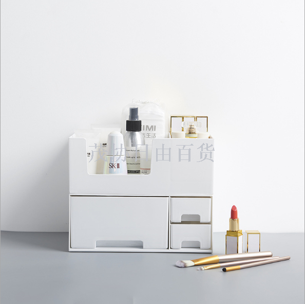 化妆品收纳整理盒梳妆台桌面护肤品家用学生塑料抽屉式置物架
