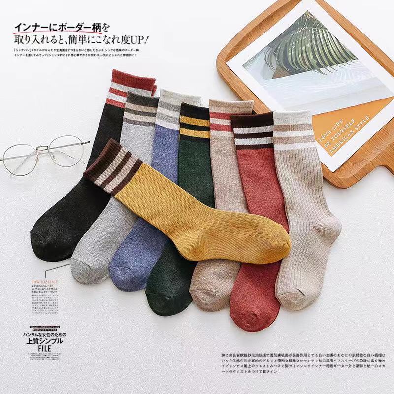 堆堆袜女中筒长袜棉袜可爱日系复古秋冬款网红款街头韩国详情图5