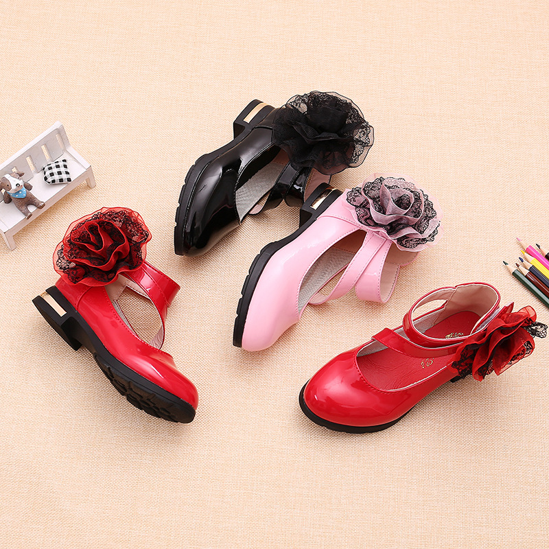 2019 Spring and Autumn Edition Korean girl shoes children high heel princess single shoe children performance shoe crystal shoe bow