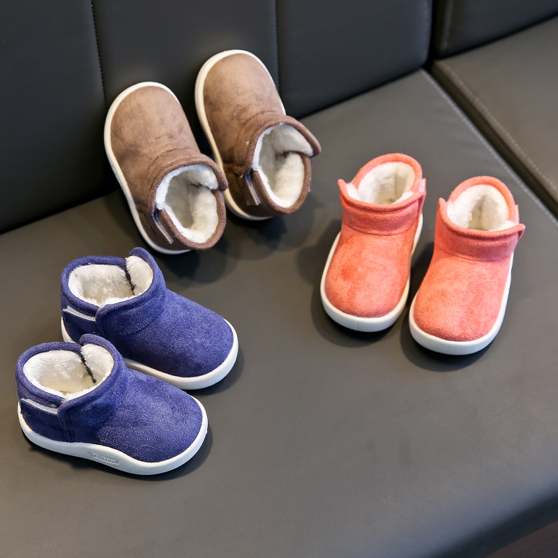 Winter 2019 new cotton shoes for children 1-3 years old baby ugg boots with velvet soft soles non-slip warm ankle boots for home