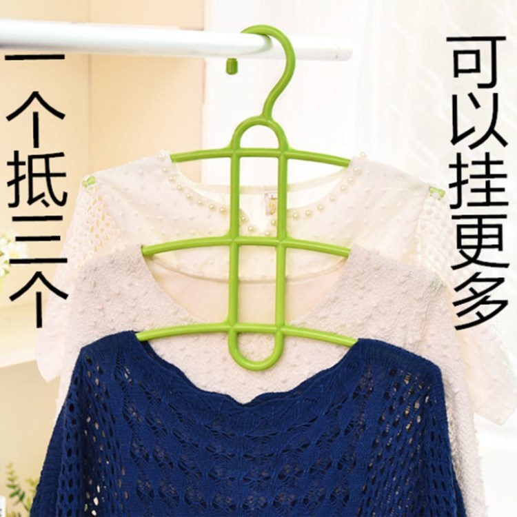 三层防滑塑料晾衣架鱼骨型多层衣服挂架衣柜挂衣架儿童衣撑批发产品图