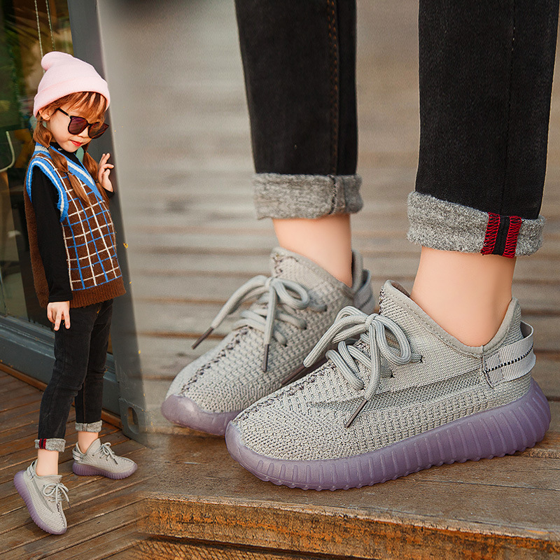 2019 new children's shoes men's and girls' sports shoes single shoes net surface breathable cuhk children web celebrity father coconut shoes thumbnail