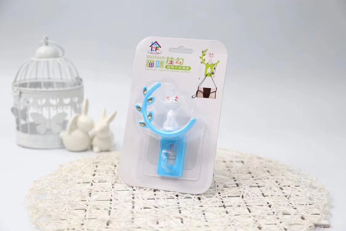 猫咪挂钩墙上挂钩承重粘胶粘钩家用墙壁可爱钩子