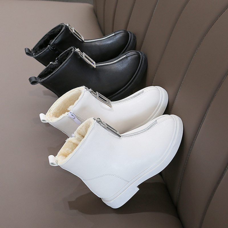 Autumn/Winter 2019 new fashion girl's leather boots children's casual ankle boots all match cuhk child Martin boots girl boots