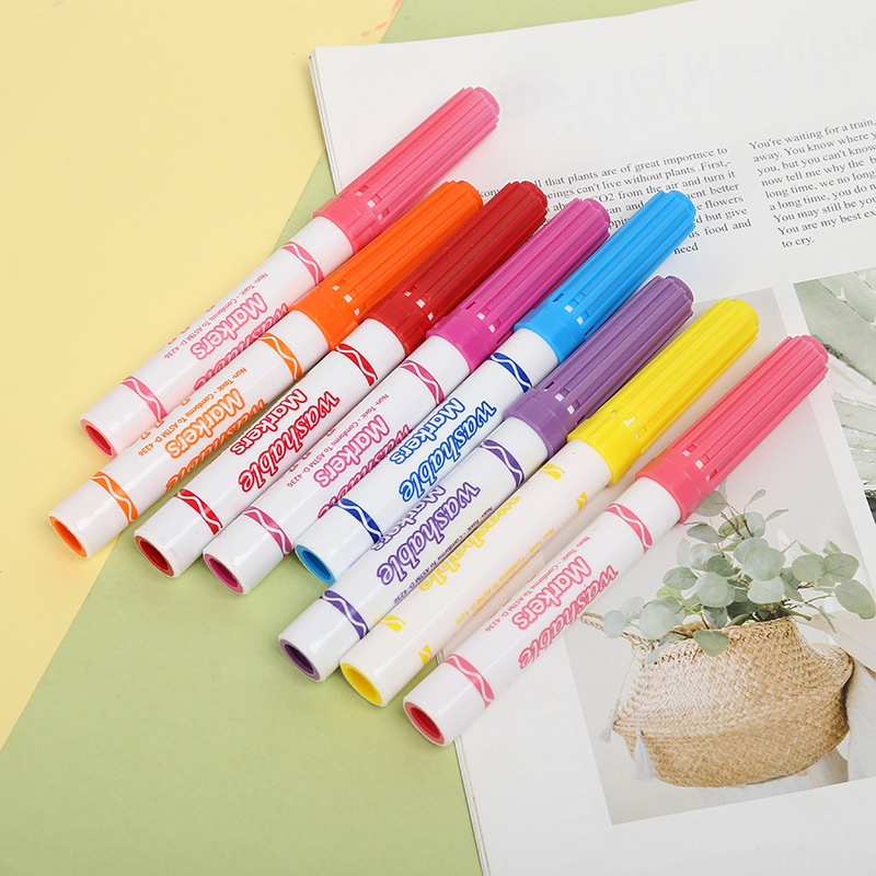 水彩笔儿童可水洗迷你袋装测试环保无毒12色小画笔厂家定制批发