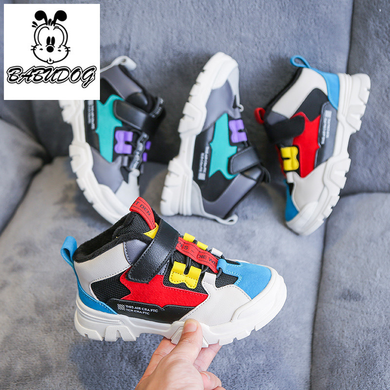 Meifang Autumn winter new girl sports shoes, boys casual soft soles running shoes, children daddy shoes wholesale