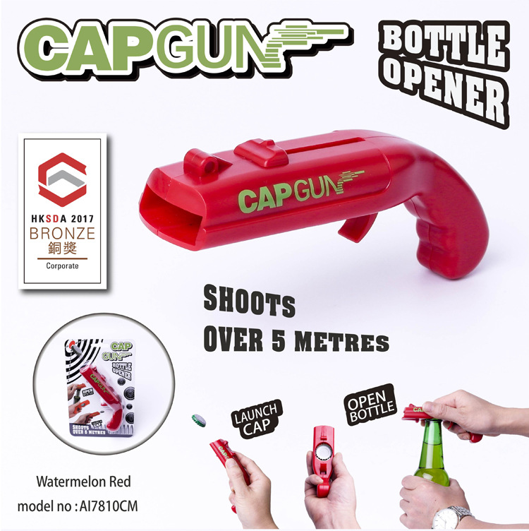 抖音弹射款网红CAP开瓶器同发射启瓶器啤酒玩具GUN小起创意瓶器细节图