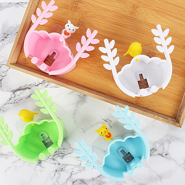 批发供应鸟巢牙刷架卡通可爱牙刷架置物架吸壁式牙具架壁挂