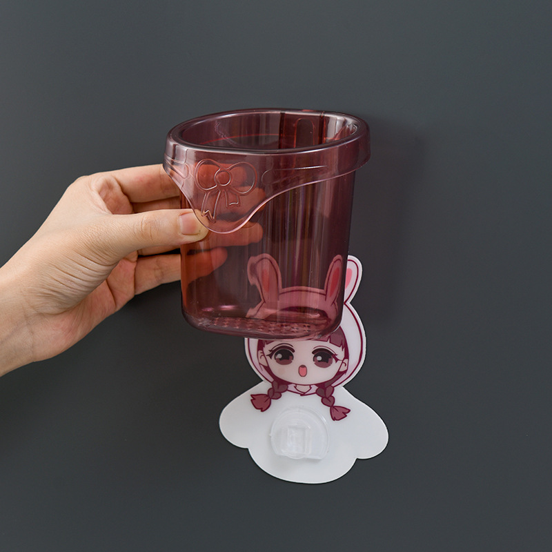 卫生间牙刷杯牙刷架 家用免打孔无痕贴置物架 卫浴洗漱用品收纳架细节图