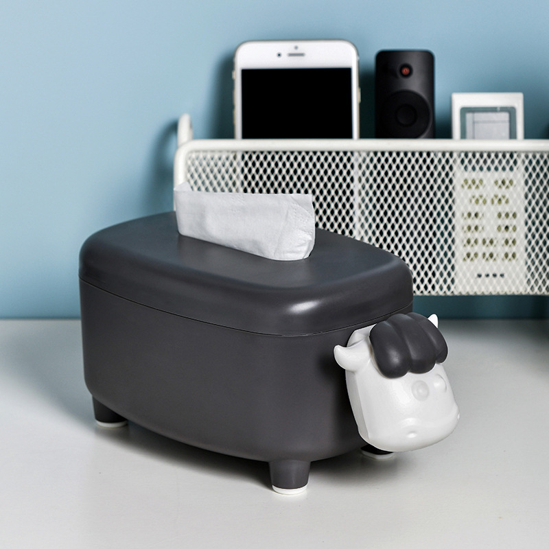 Cartoon tissue box, creative and simple napkin storage box, multi-purpose tissue box for home living room, coffee table and dining table