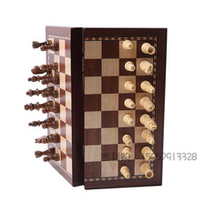 新款便携式国际象棋拼格磁性PVC木棋盘益智棋盘休闲游戏厂家批发