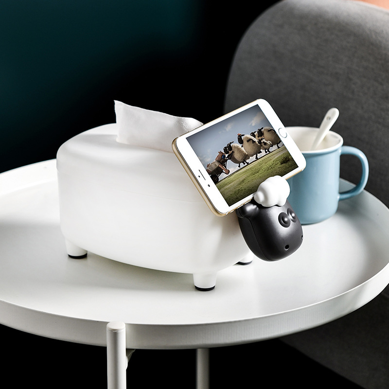 Cartoon tissue box, creative and simple napkin storage box, multi-purpose tissue box for home living room, coffee table and dining table details Picture
