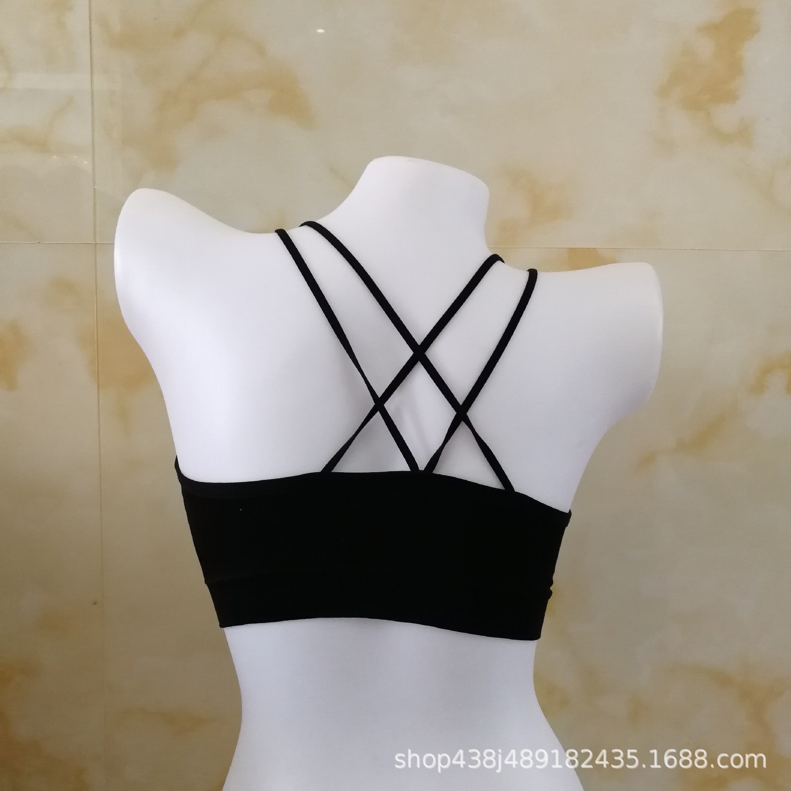 New Seamless Beauty Back Girly Top Top Cross Strap No Underwire Sports Vest With One-Piece Chest Pad Wrap Specification drawing
