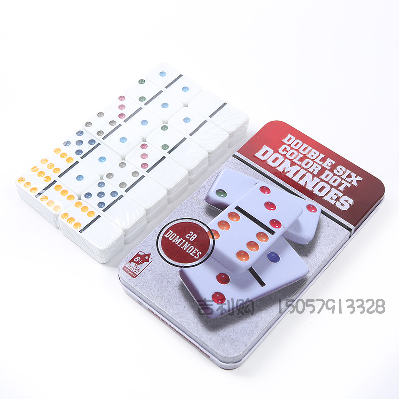 厂家直销象牙色黑点多米诺骨牌游戏成人益智玩具室内休闲棋牌批发细节图