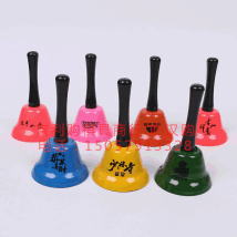 厂家批发定制各种规格手摇铃 彩色烤漆金属手摇铃 儿童益智玩具