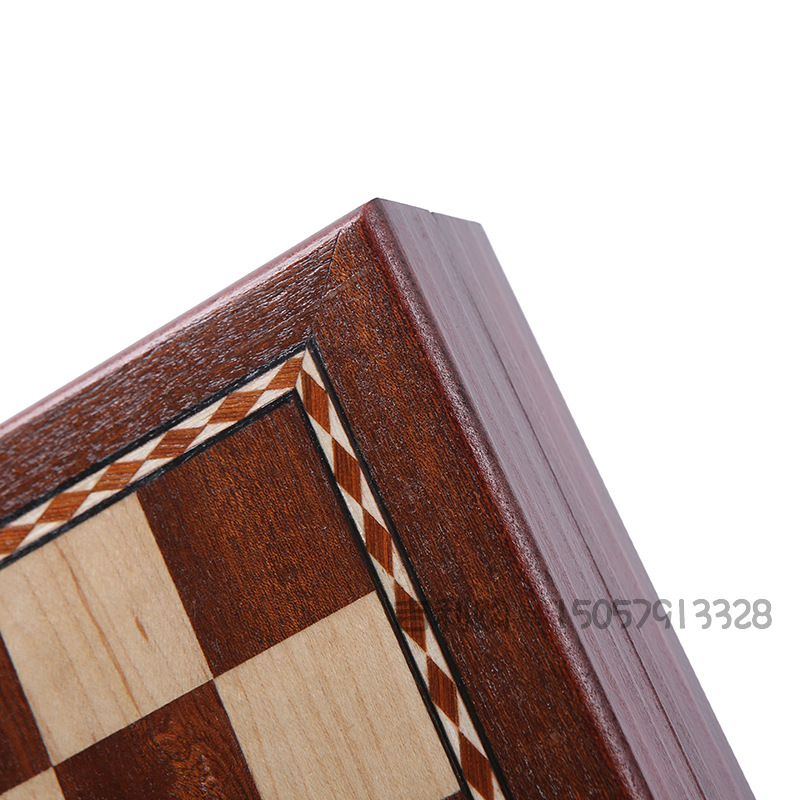 新款便携式国际象棋拼格磁性PVC木棋盘益智棋盘休闲游戏厂家批发详情图5