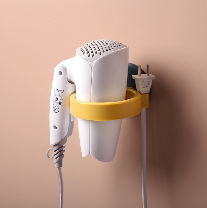 Hair dryer stand without drilling, bathroom hair dryer stand, wall-mounted storage rack, hair dryer stand, bathroom air duct stand details Picture