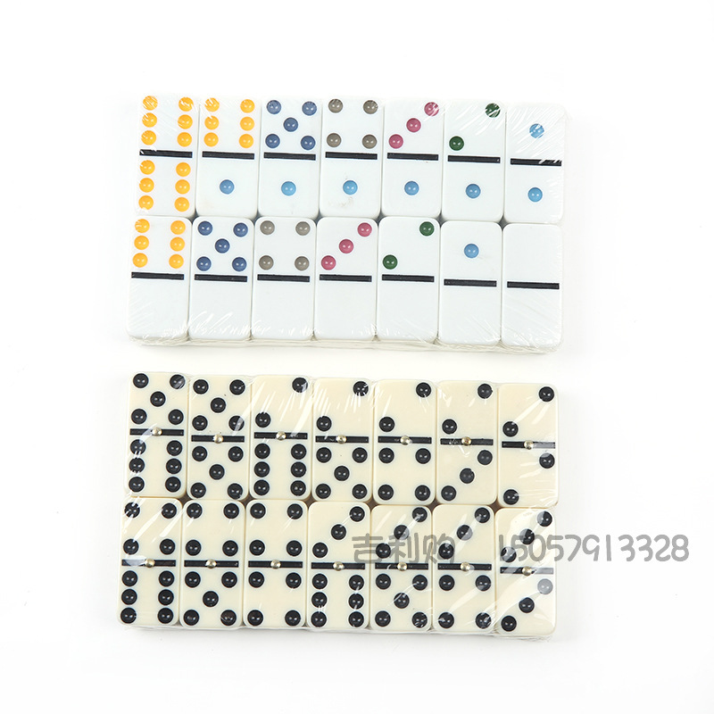 厂家直销象牙色黑点多米诺骨牌游戏成人益智玩具室内休闲棋牌批发产品图