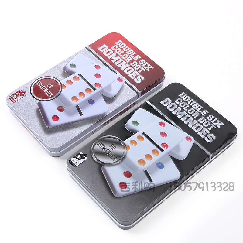 厂家直销象牙色黑点多米诺骨牌游戏成人益智玩具室内休闲棋牌批发白底实物图