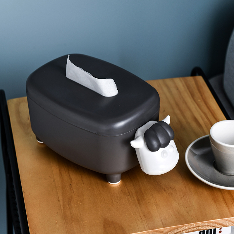 Cartoon tissue box, creative and simple napkin storage box, multi-purpose tissue box for home living room, coffee table and dining table Specification image