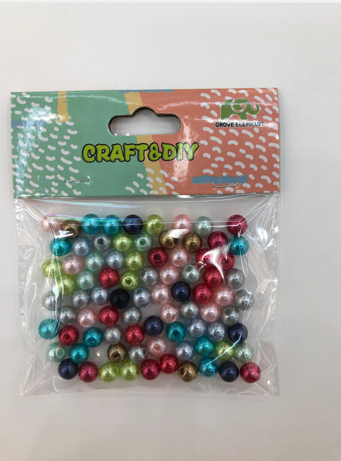Jungle Elephant DIY handmade colorful simulated pearl loose beads, perforated plastic pearl decorative accessories, stringing beads