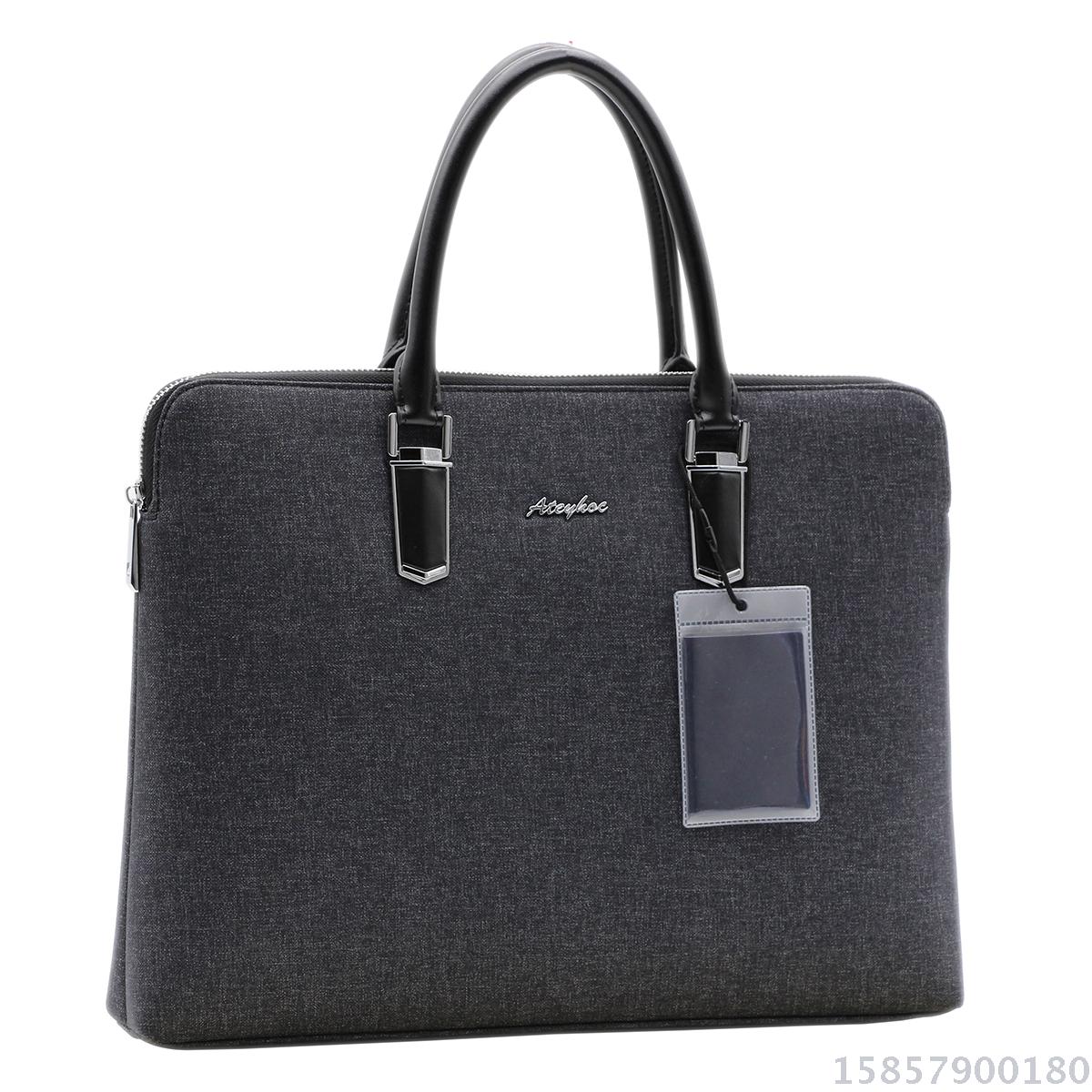 昂特新款文件袋A4手提帆布拉链多层男女士商务会议资料袋公文包