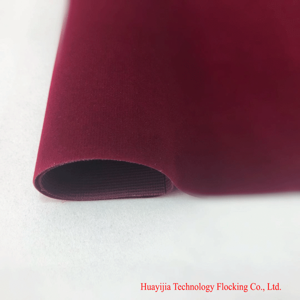 玫红服装面料经编底植绒布颜色鲜艳不褪色不掉毛源头工厂品质保证