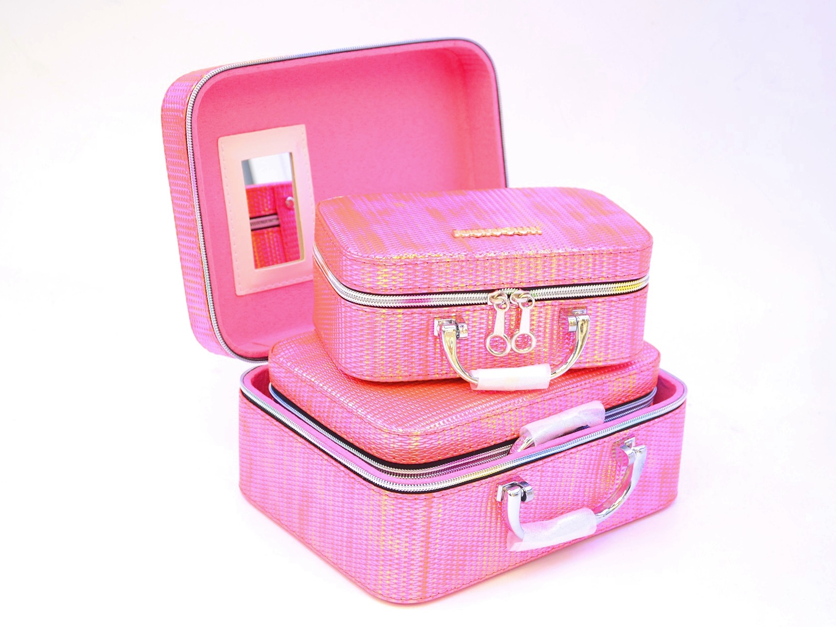 2019 New fashion woven makeup bag for men and women travel portable storage bag PU fabric thumbnail