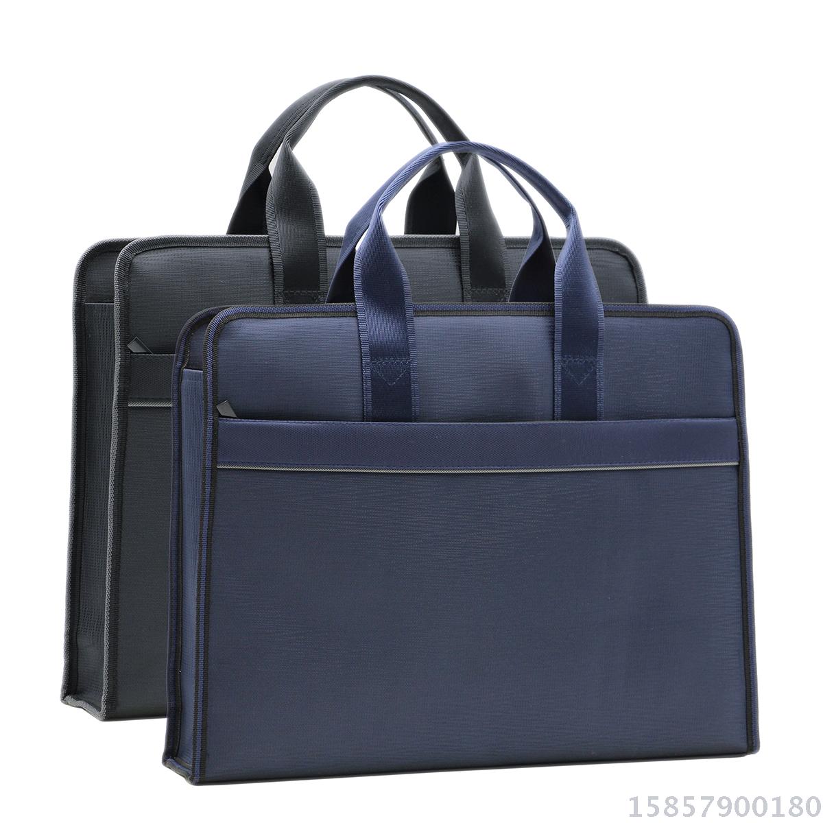 昂特新款文件袋A4手提帆布拉链男女士商务会议袋资料袋公文包