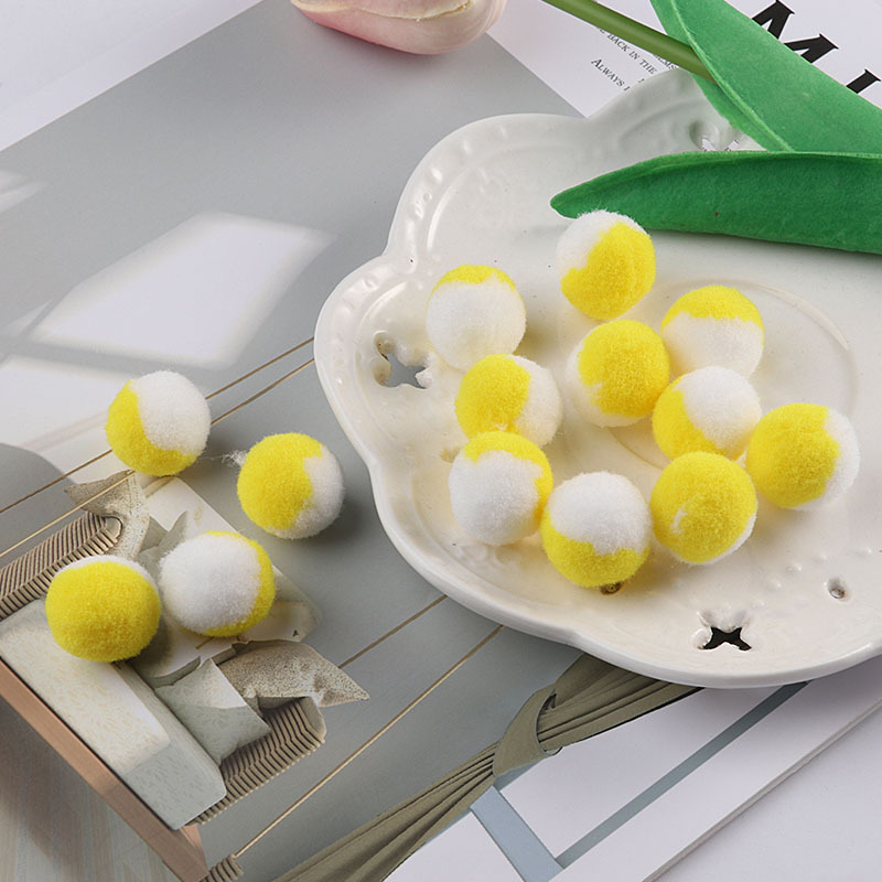 Jungle Elephant, large, medium and small color gradient fur balls, two-color high-elasticity fur balls, DIY handmade accessories for kindergartens Specification image