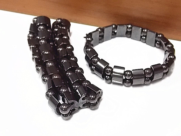 磁性黑胆石手链饰品 磁铁磁石磁性磁疗男女通用手链 1元店2元细节图